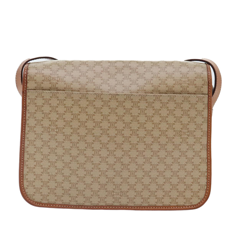 【日本直送】CELINE Macadam 帆布肩背包 米色 棕金色 正品 kk341V-1