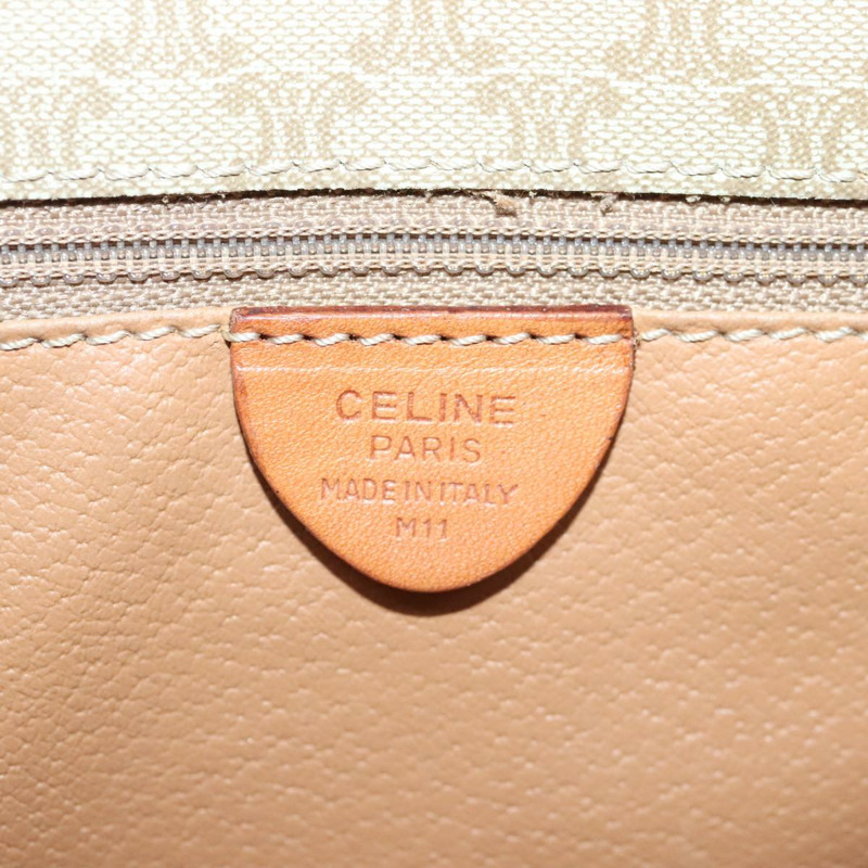 【日本直送】CELINE Macadam 帆布肩背包 米色 棕金色 正品 kk341V-11