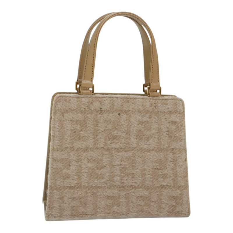 【日本直送】FENDI Zucca 帆布手提包 米色金色 正品 93833AV-0