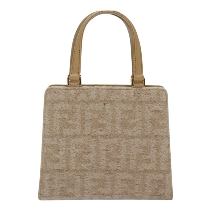 【日本直送】FENDI Zucca 帆布手提包 米色金色 正品 93833AV-12