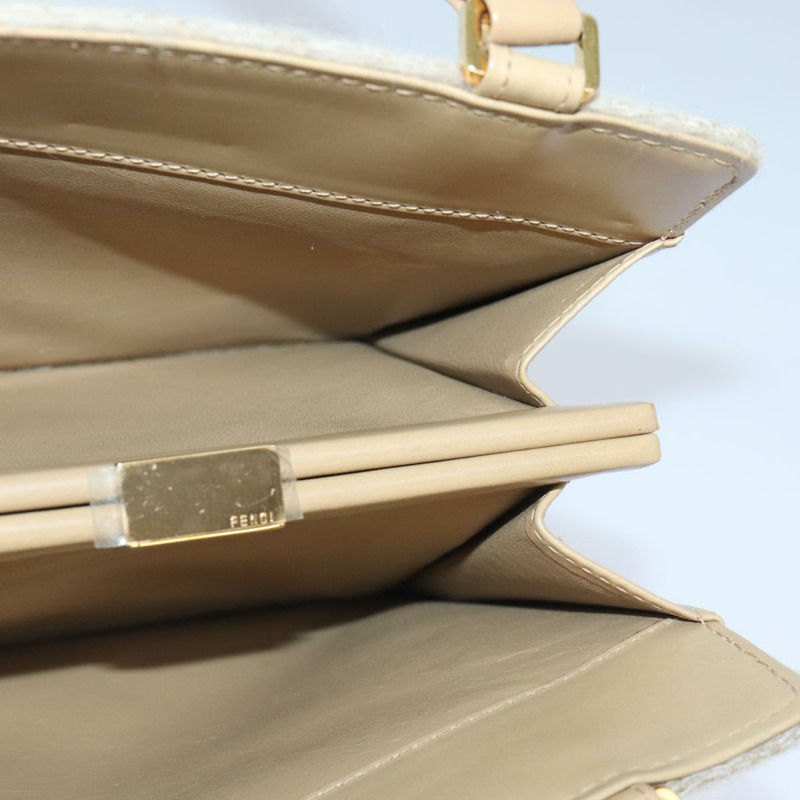 【日本直送】FENDI Zucca 帆布手提包 米色金色 正品 93833AV-18