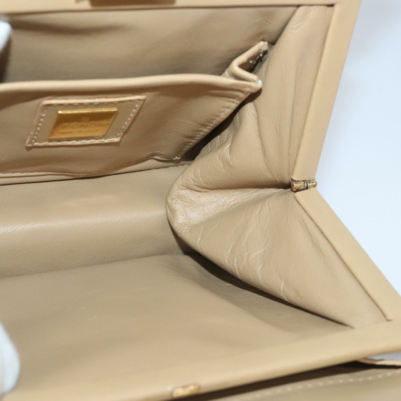 【日本直送】FENDI Zucca 帆布手提包 米色金色 正品 93833AV-23