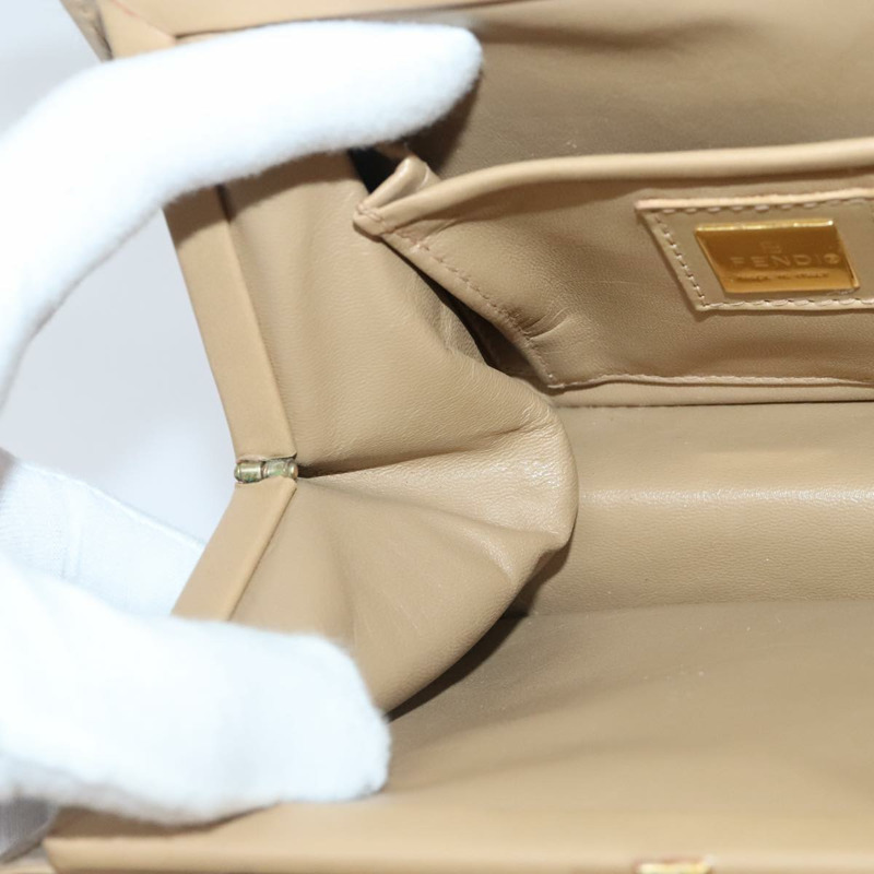 【日本直送】FENDI Zucca 帆布手提包 米色金色 正品 93833AV-24