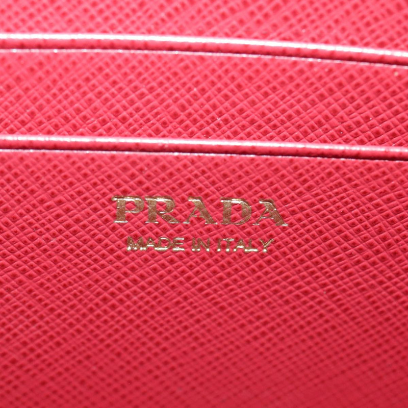 【日本直送】PRADA 鏈條單肩包 Safiano 皮革 紅金 正品 94477V-18
