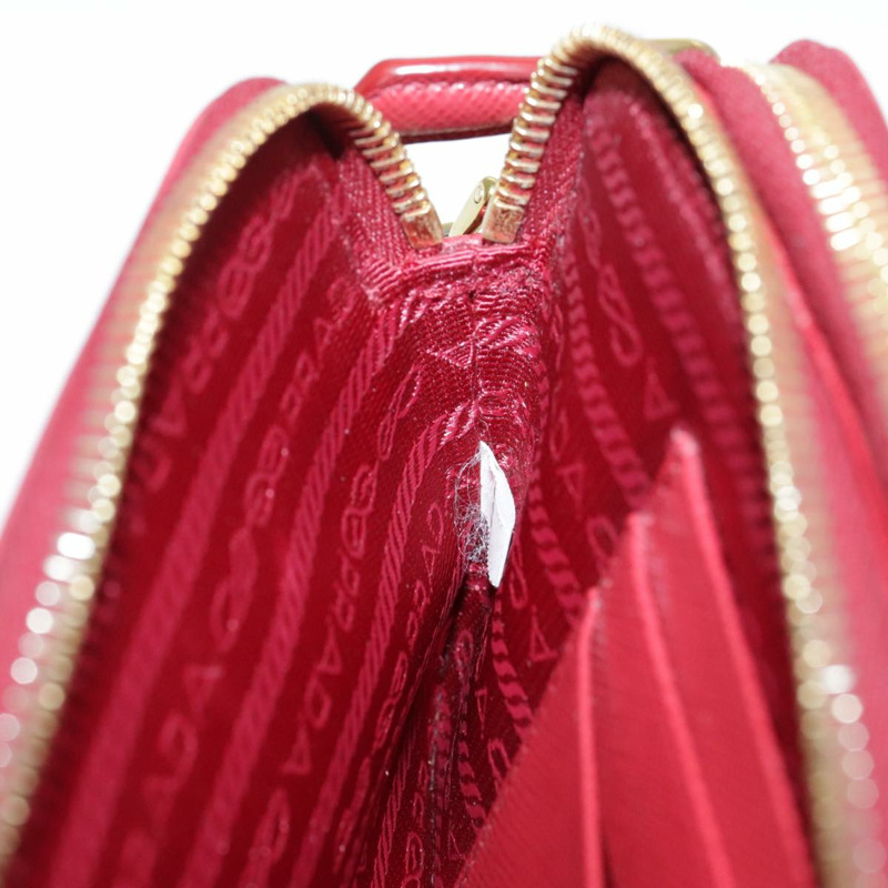 【日本直送】PRADA 鏈條單肩包 Safiano 皮革 紅金 正品 94477V-20