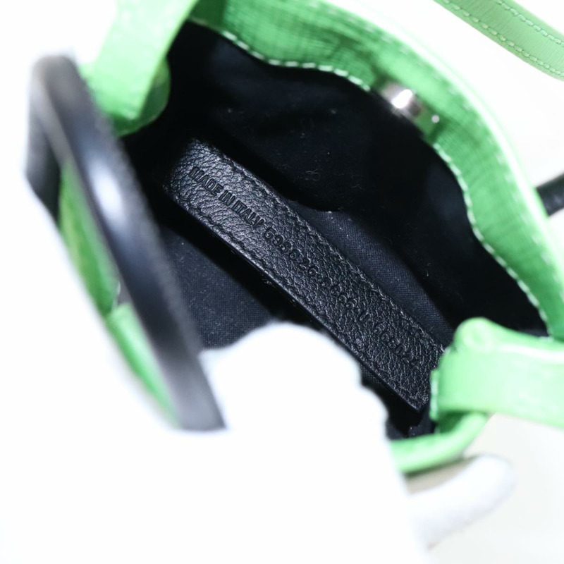 【日本直送】BALENCIAGA 手機殼 單肩包 皮革 綠色 銀色 593826 授權 91748AV-21