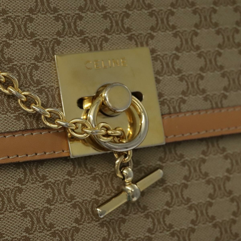 【日本直送】CELINE Macadam 帆布手提包 塗佈帆布 米色 正品 yk15582V-9