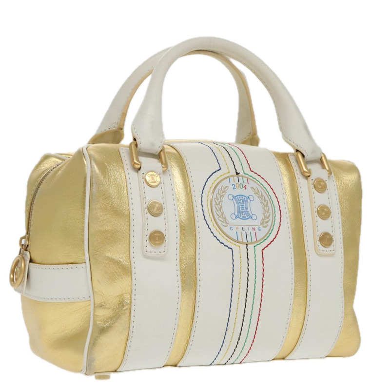 【日本直送】CELINE 波士頓包 皮革 白金色 正品 96232AV-0