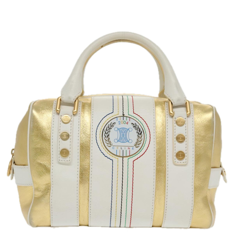 【日本直送】CELINE 波士頓包 皮革 白金色 正品 96232AV-12