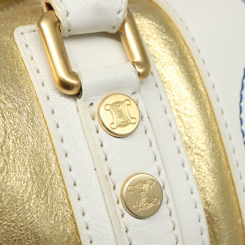 【日本直送】CELINE 波士頓包 皮革 白金色 正品 96232AV-18