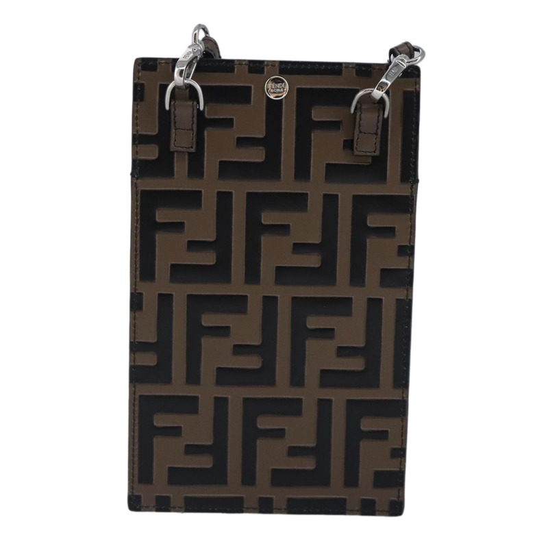 【日本直送】FENDI Zucca 帆布智慧型手機支架 棕黑銀 7AR737 A5TL 正品 97888V-1