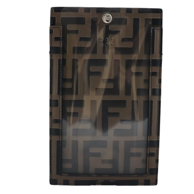 【日本直送】FENDI Zucca 帆布智慧型手機支架 棕黑銀 7AR737 A5TL 正品 97888V-12
