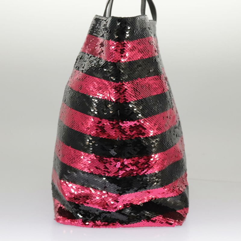 【日本直送】PRADA 亮片手提包 尼龍 黑紅 正品 98375A-2