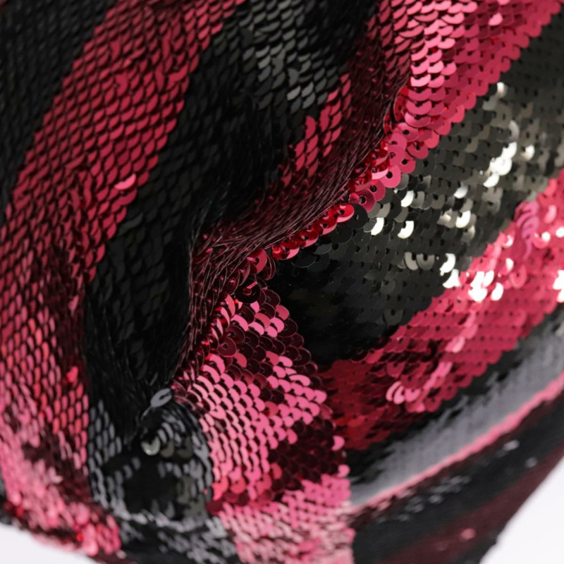 【日本直送】PRADA 亮片手提包 尼龍 黑紅 正品 98375A-8