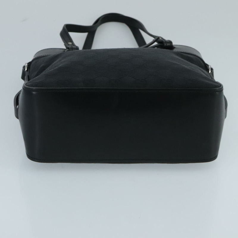 【日本直送】GUCCI GG帆布托特包 黑色銀色 107757 正品 ki5048V-4
