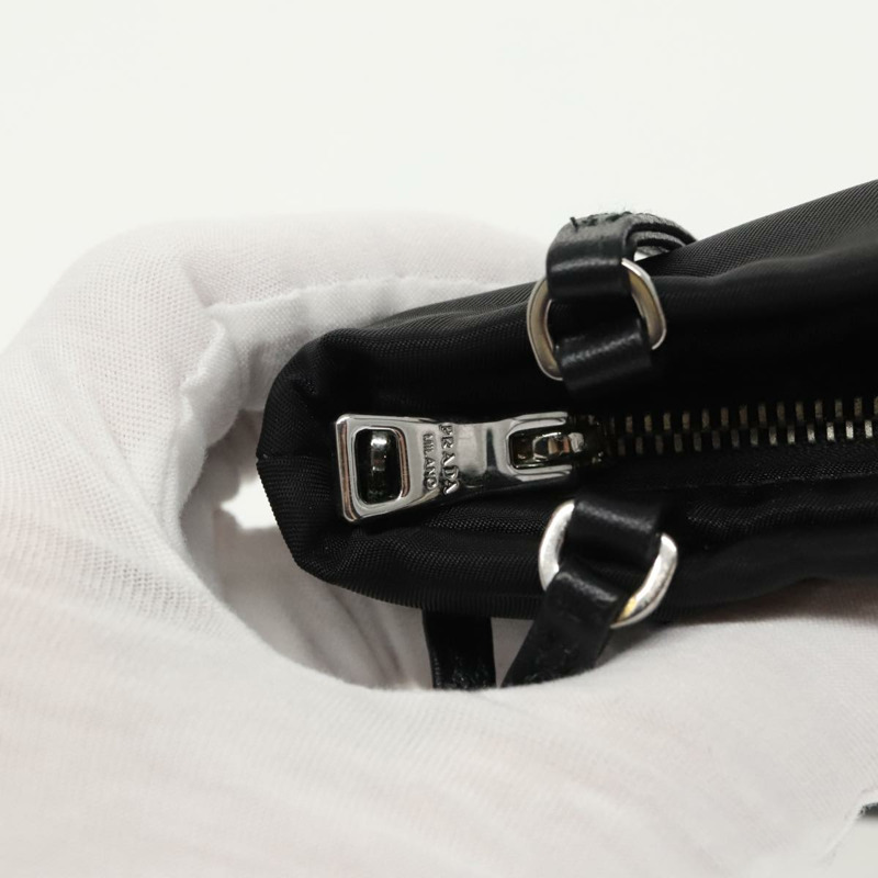 【日本直送】PRADA 鏈條單肩包 尼龍 黑色 銀色 正品 100262AV-8