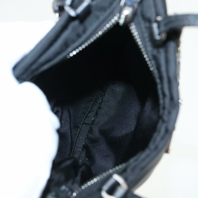 【日本直送】PRADA 鏈條單肩包 尼龍 黑色 銀色 正品 100262AV-9