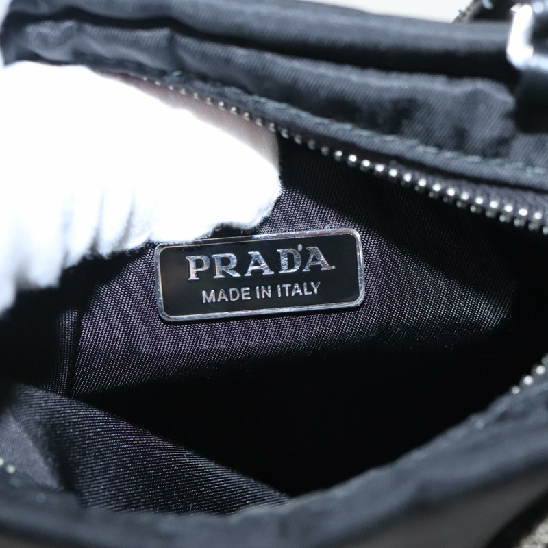 【日本直送】PRADA 鏈條單肩包 尼龍 黑色 銀色 正品 100262AV-19