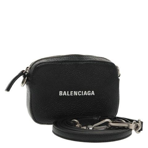 BALENCIAGA Cash 迷你單肩包皮革黑銀色 640539 正品 bs19961V