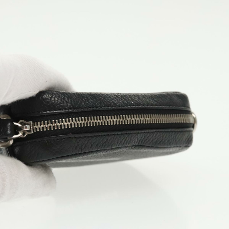 【日本直送】BALENCIAGA Cash 迷你單肩包皮革黑銀色 640539 正品 bs19961V-4