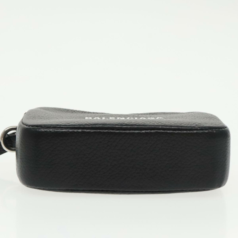 【日本直送】BALENCIAGA Cash 迷你單肩包皮革黑銀色 640539 正品 bs19961V-5