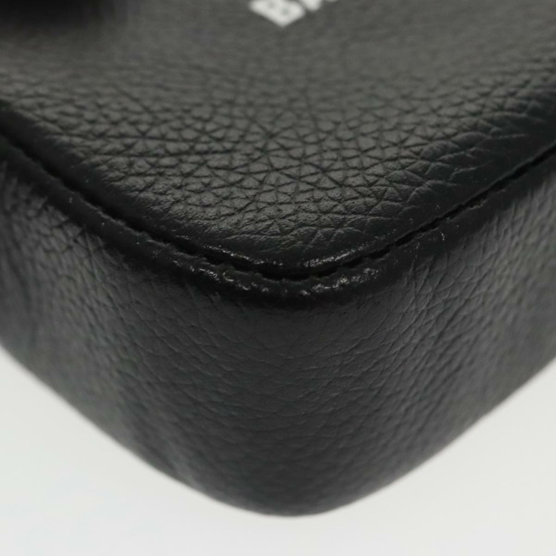 【日本直送】BALENCIAGA Cash 迷你單肩包皮革黑銀色 640539 正品 bs19961V-6