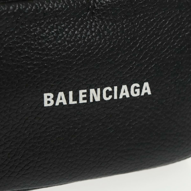 【日本直送】BALENCIAGA Cash 迷你單肩包皮革黑銀色 640539 正品 bs19961V-16
