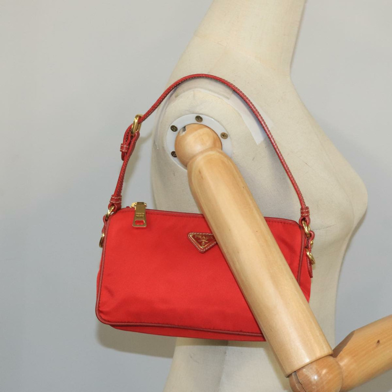 【日本直送】PRADA 手提包 尼龍 紅金色 正品 101872V-21
