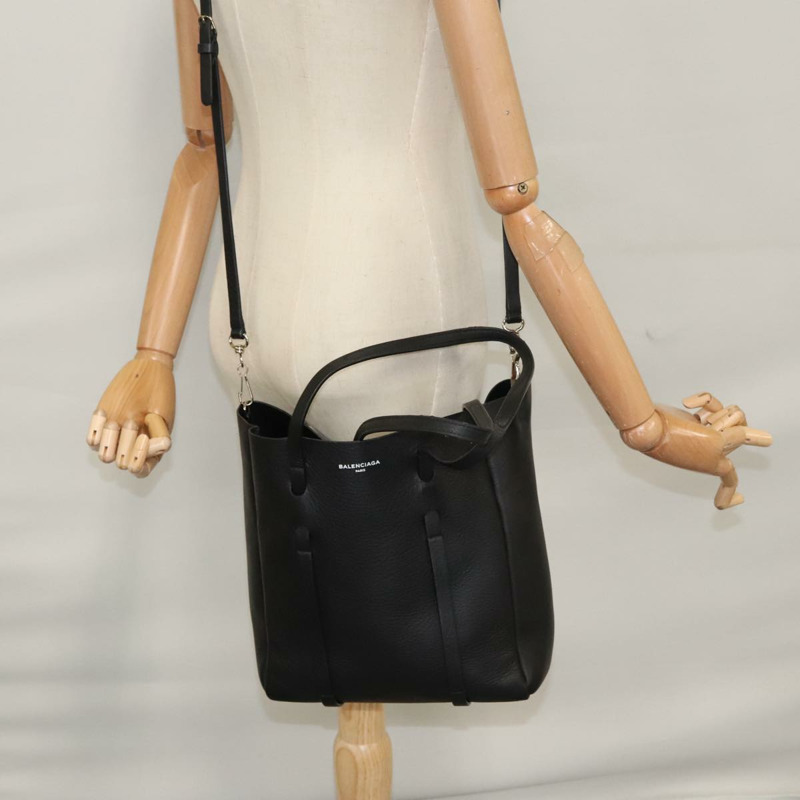 【日本直送】BALENCIAGA Everyday Tote XS 包 皮革 2 用 黑色 銀色 489813 正品 hk1951V-32