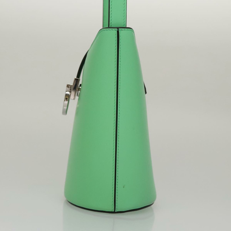 【日本直送】Salvatore Ferragamo Gancini 單肩包 皮革 綠色 銀色 正品 107228AV-3