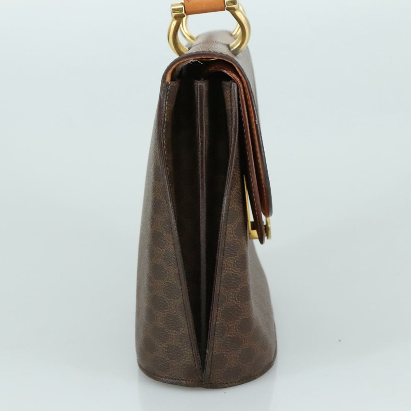 【日本直送】CELINE Macadam 帆布手提包 PVC 皮革棕金色正品 105628V-2