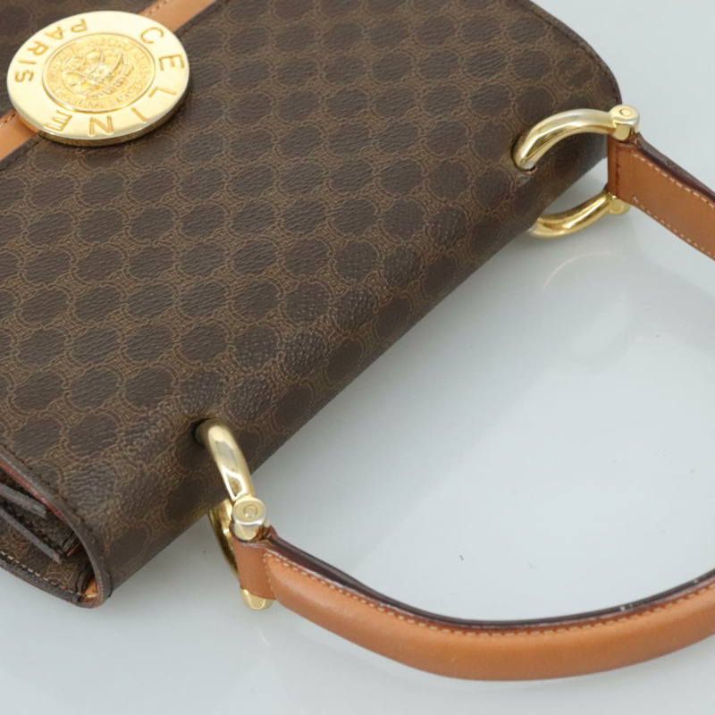 【日本直送】CELINE Macadam 帆布手提包 PVC 皮革棕金色正品 105628V-5