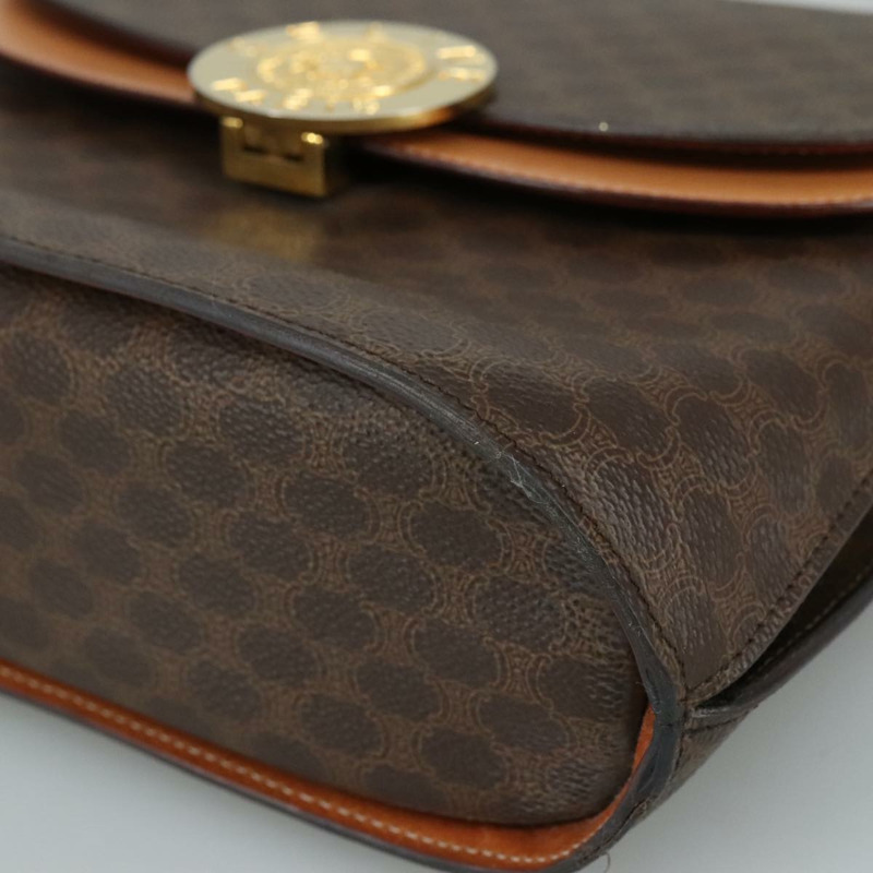 【日本直送】CELINE Macadam 帆布手提包 PVC 皮革棕金色正品 105628V-7