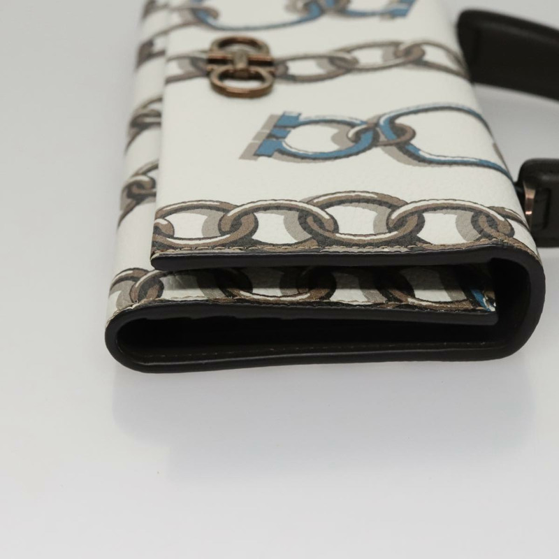 【日本直送】Salvatore Ferragamo Gancini 單肩皮夾 皮革 白色 正品 108583V-3