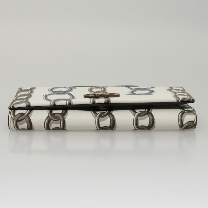 【日本直送】Salvatore Ferragamo Gancini 單肩皮夾 皮革 白色 正品 108583V-5