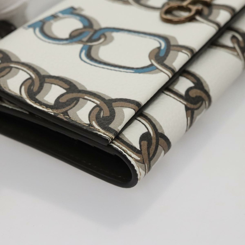 【日本直送】Salvatore Ferragamo Gancini 單肩皮夾 皮革 白色 正品 108583V-14