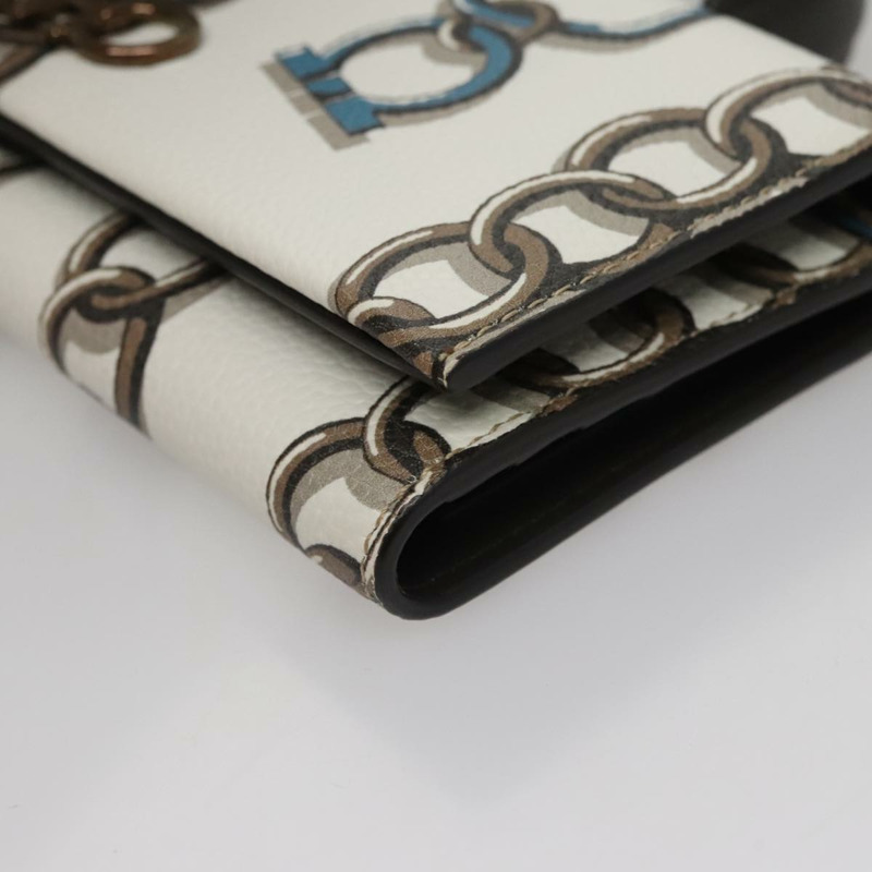 【日本直送】Salvatore Ferragamo Gancini 單肩皮夾 皮革 白色 正品 108583V-15