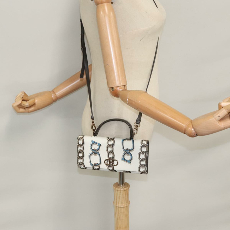 【日本直送】Salvatore Ferragamo Gancini 單肩皮夾 皮革 白色 正品 108583V-29