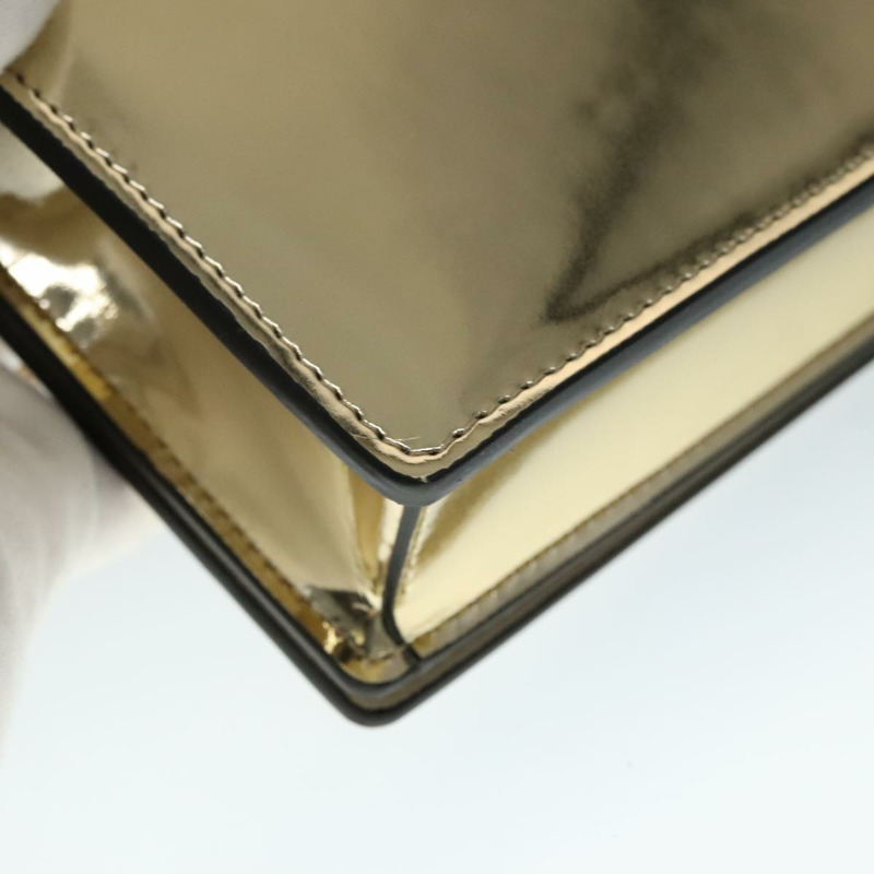 【日本直送】VERSACE 鏈條單肩包 漆皮 金色 正品 108487V-15