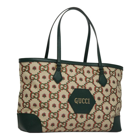 GUCCI Ofidia GUCCI 100 週年紀念手袋帆布綠色 676681 正品 FF3899AV