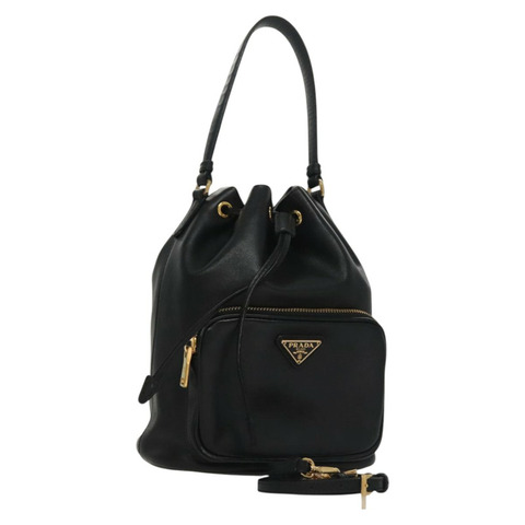 PRADA 手提包 皮革 2 款 黑色 金色 正品 106451AV