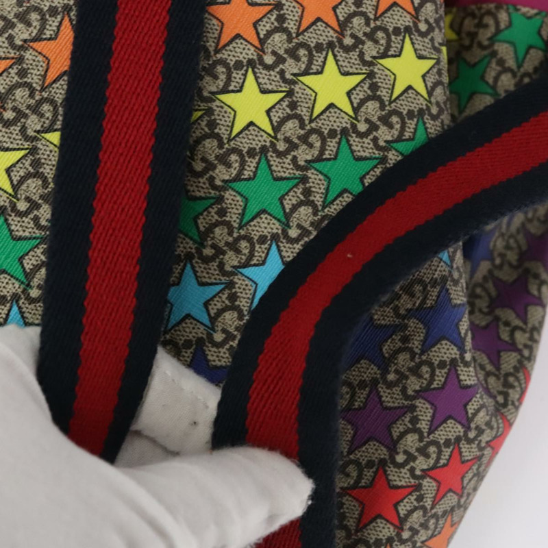 【日本直送】GUCCI GG Supreme Sherry Line 背包 PVC 米色彩虹色 550775 正品 112335V-8