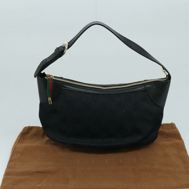 【日本直送】GUCCI GG 帆布織帶雪莉線手提包黑紅綠 224093 正品 yk17168AV-11