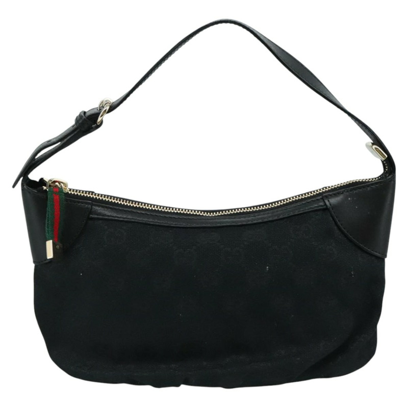 【日本直送】GUCCI GG 帆布織帶雪莉線手提包黑紅綠 224093 正品 yk17168AV-12