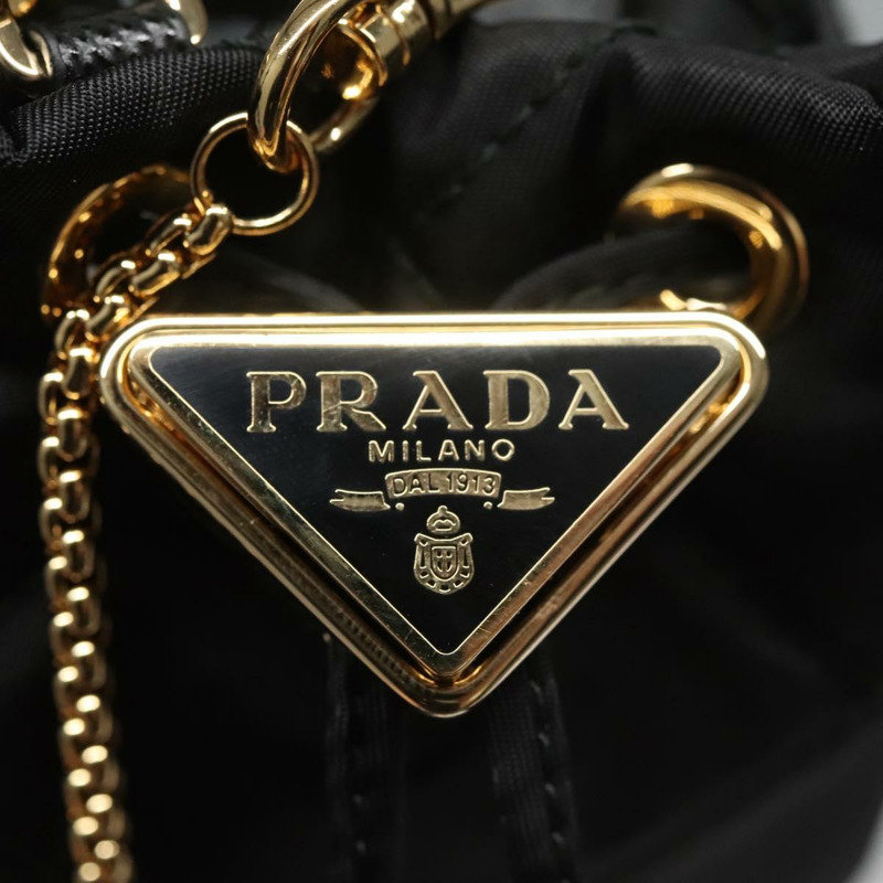 【日本直送】PRADA 鏈條單肩包 尼龍 黑色 正品 101563AV-18