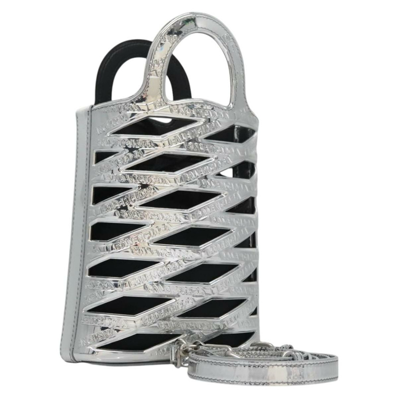 【日本直送】BALENCIAGA Neophone手機支架單肩包 琺瑯銀色 660787 正品 110436AV-0