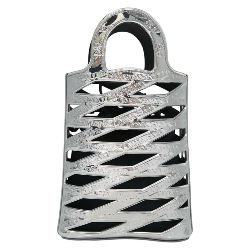 【日本直送】BALENCIAGA Neophone手機支架單肩包 琺瑯銀色 660787 正品 110436AV-12