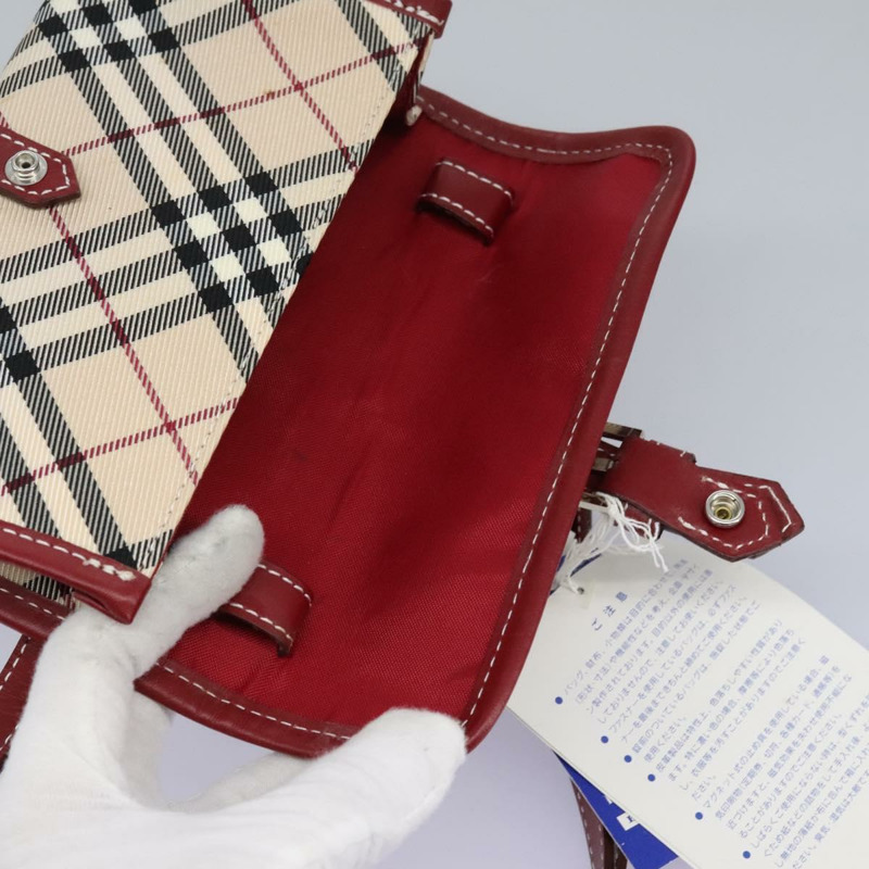 【日本直送】BURBERRY Nova Check Blue Label 腰包 帆布 米色 正品 114435V-9