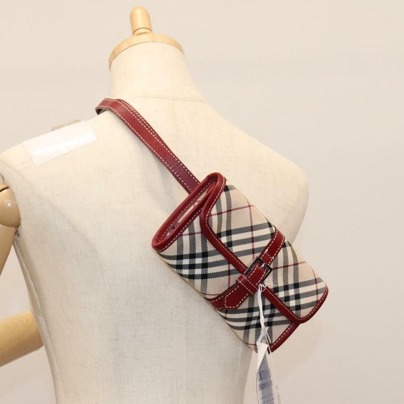 【日本直送】BURBERRY Nova Check Blue Label 腰包 帆布 米色 正品 114435V-21