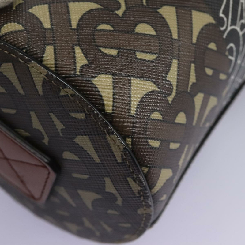 【日本直送】BURBERRY Monogram 條紋單肩包 PVC 皮革 棕色 正品 113137V-14